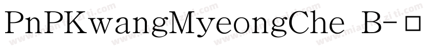 PnPKwangMyeongChe B字体转换